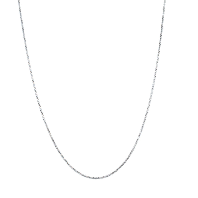Sterling Silver Round Box Link Chain Necklace-Necklace-Walker & Hall