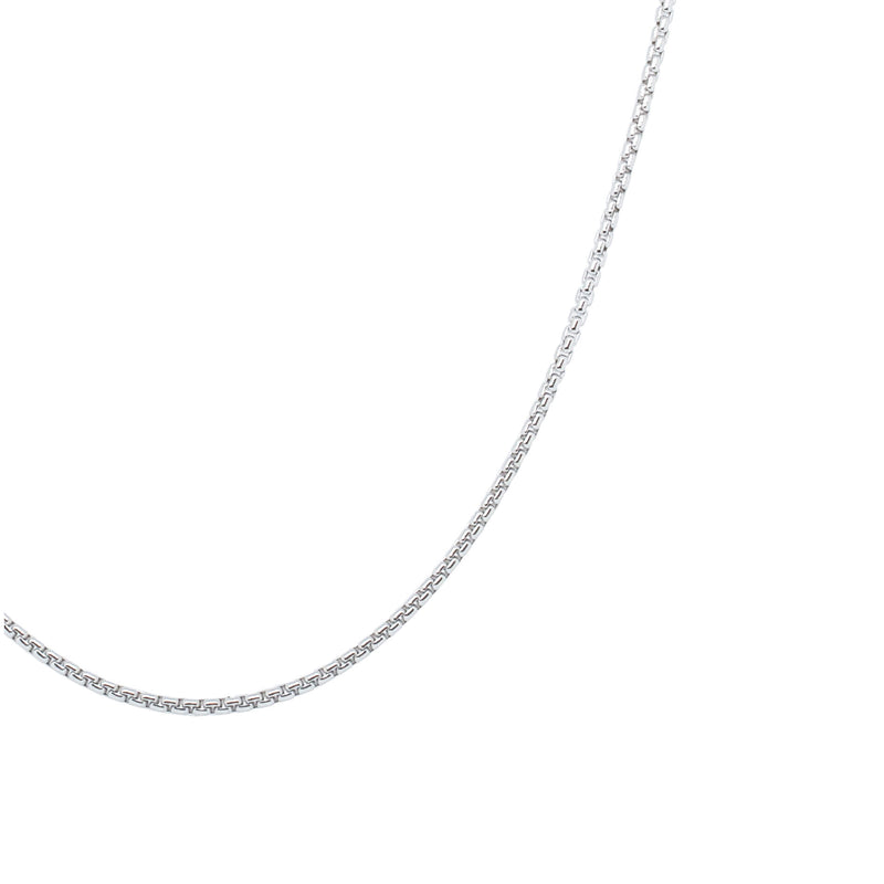 Sterling Silver Round Box Link Chain Necklace-Necklace-Walker & Hall