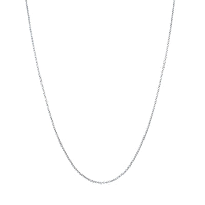 Sterling Silver Venetian Box Link Chain Necklace-Necklace-Walker & Hall