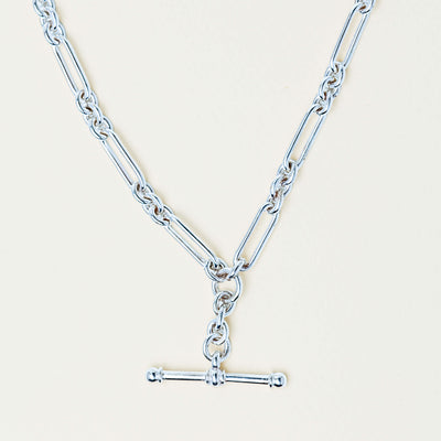 Sterling Silver Paperclip Link Fob Chain - Necklace - Walker & Hall