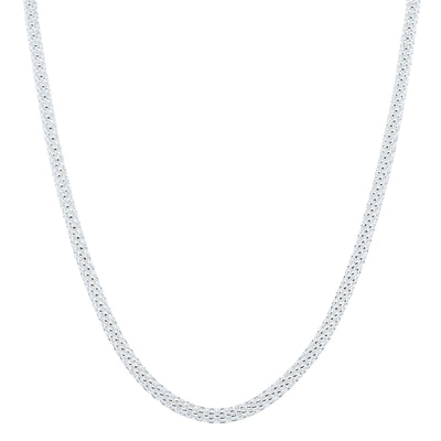 Sterling Silver Panda Link Chain-Necklace-Walker & Hall