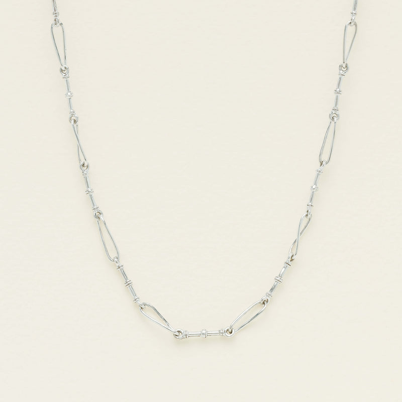 Deja Vu Sterling Silver Fine Paperclip Link Necklace - Necklace - Walker & Hall