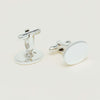 Sterling Silver Oval Cufflinks With T-Bar - Cufflinks - Walker & Hall