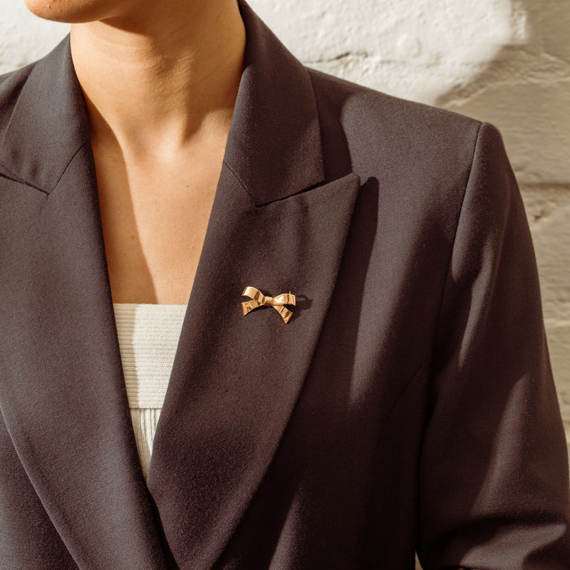 Vintage 14ct Yellow Gold Bow Brooch - Brooch - Walker & Hall