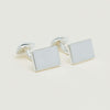 Sterling Silver Rectangular Button-Back Cufflinks