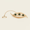 Vintage 9ct Rose Gold Greenstone Openwork Brooch - Brooch - Walker & Hall