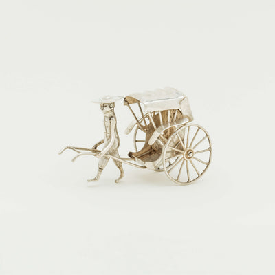 Deja Vu 920 Silver Miniature Asian Rickshaw with Puller