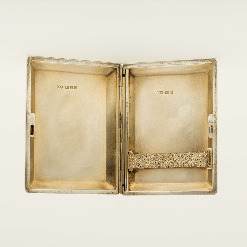 Deja Vu Sterling Silver Cigarette Case - London 1924 - Silverware - Walker & Hall