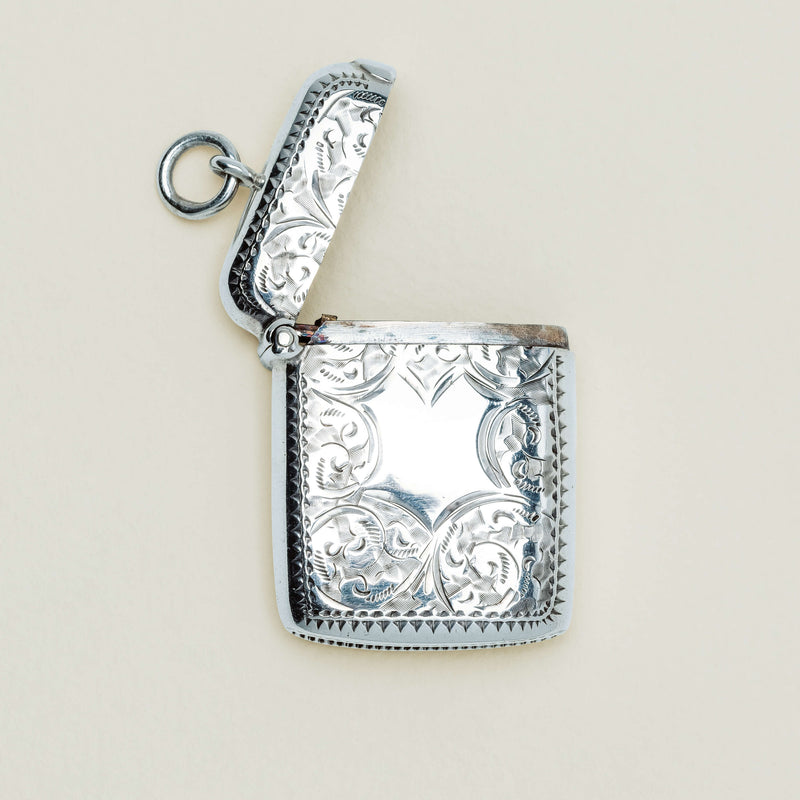 Vintage Sterling Silver Vesta Case - Sheffield 1898 - Vesta Case - Walker & Hall
