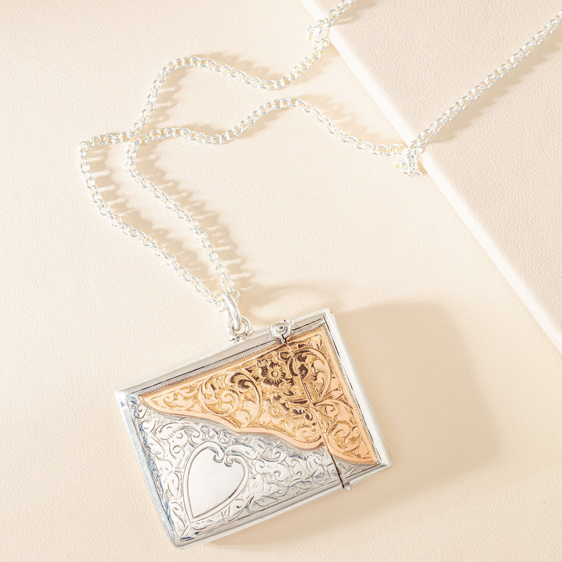 Vintage 9ct Gold & Sterling Silver Ornate Vesta Case - Vesta Case - Walker & Hall