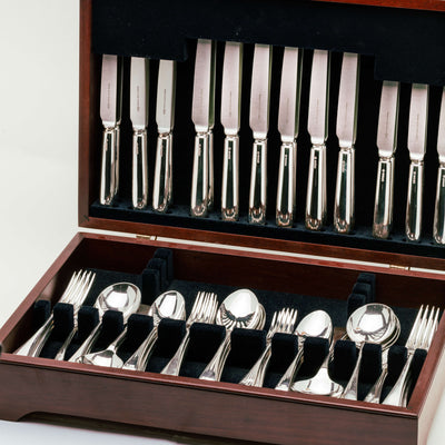 Sterling Silver Old English Pattern 12-Place Cutlery Canteen - Silverware - Walker & Hall