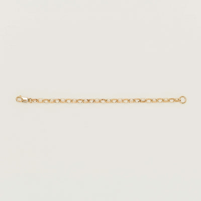 9ct Yellow Gold Oval Belcher Chain Extender - 10cm