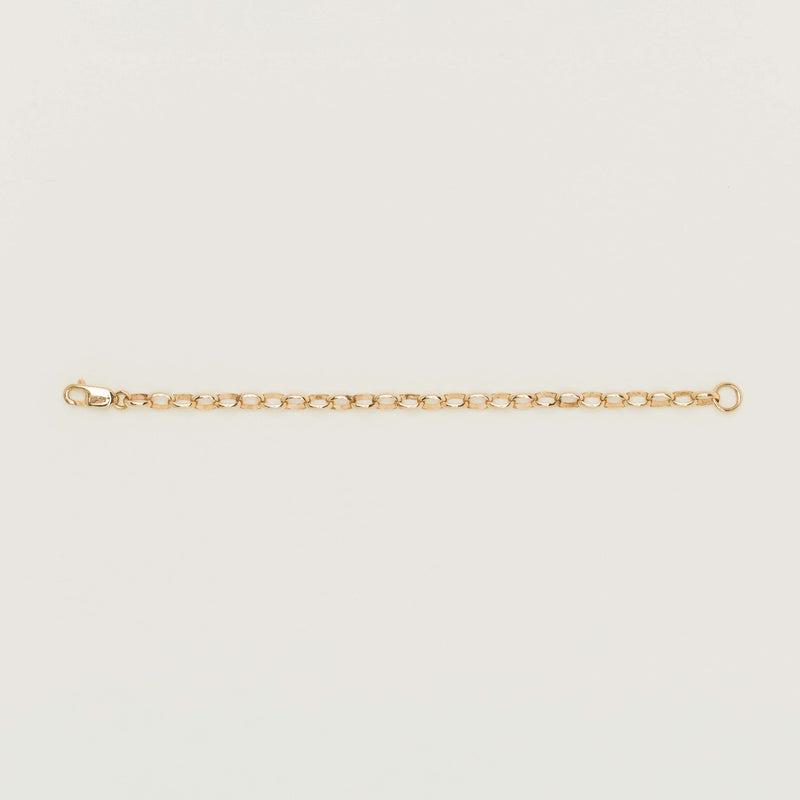 9ct Yellow Gold Oval Belcher Chain Extender - 10cm
