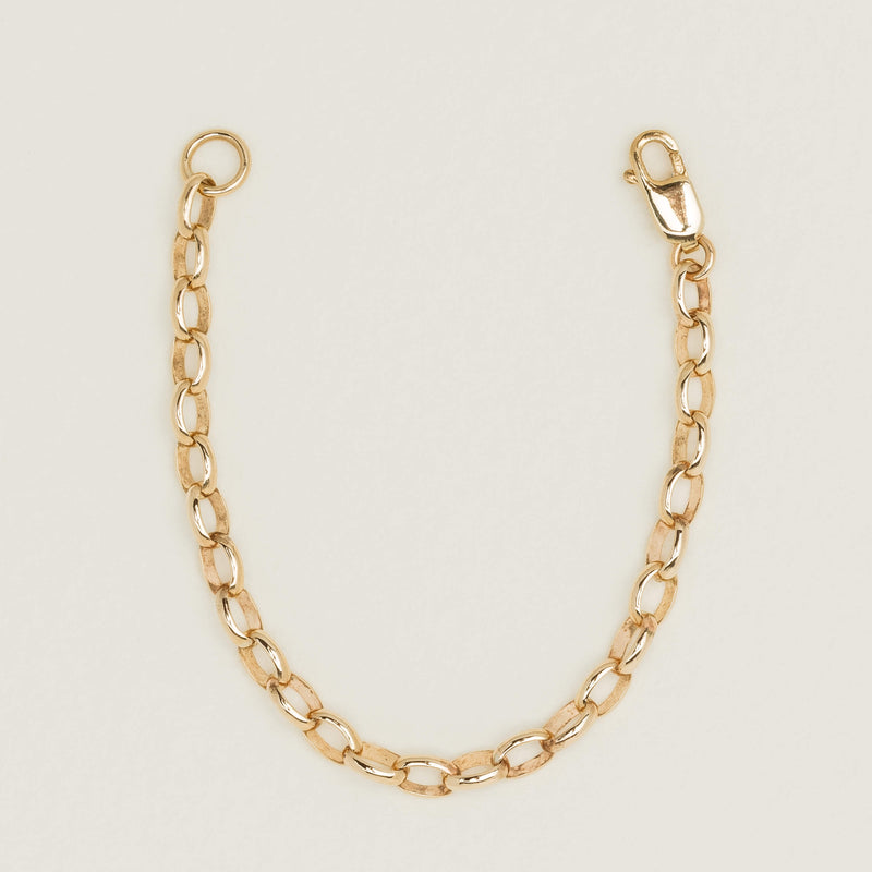 9ct Yellow Gold Oval Belcher Chain Extender - 10cm