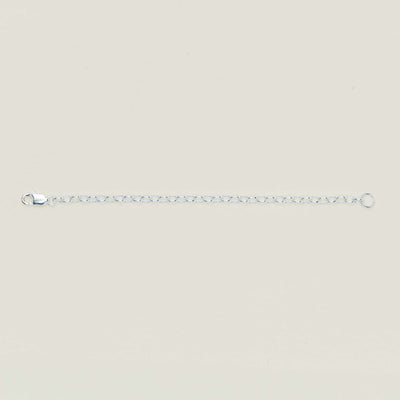 Sterling Silver Oval Belcher Chain Extender - 10cm