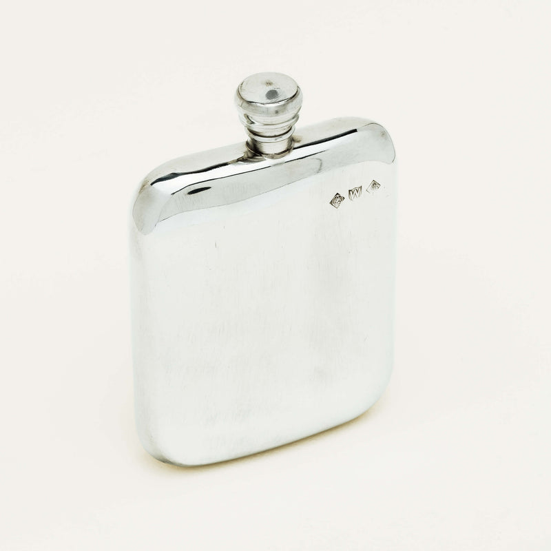 English Pewter Victorian Hip Flask - Silverware - Walker & Hall