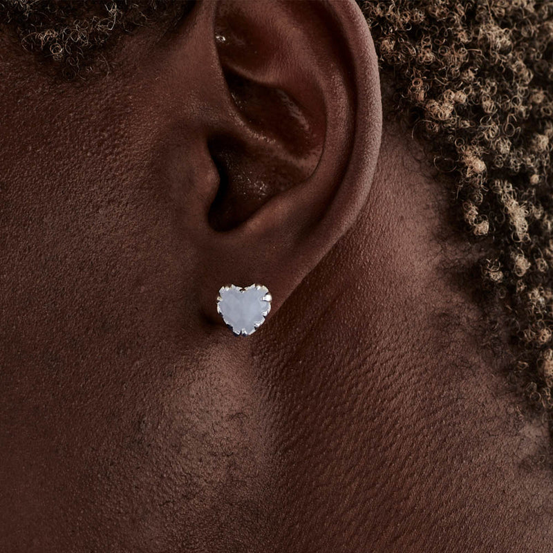 Stolen Girlfriends Club Love Claw Earrings - Sterling Silver & Blue Lace Agate-Earrings-Walker & Hall