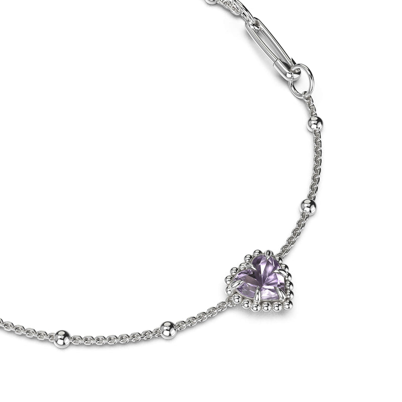 Stolen Girlfriends Club Dahlia's Heart Bracelet - Pink Amethyst - Bracelet - Walker & Hall