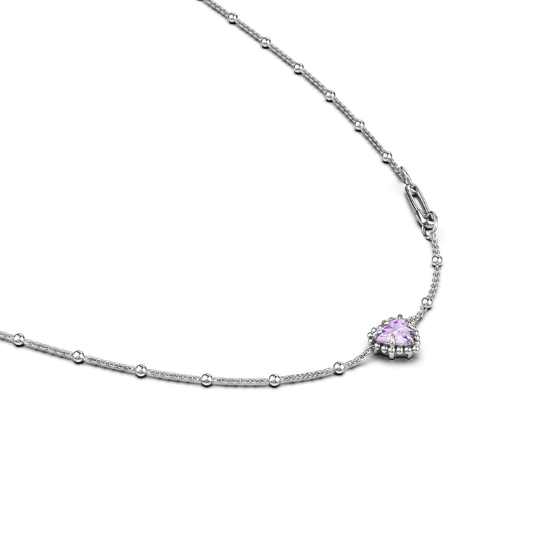 Stolen Girlfriends Club Dahlia's Heart Necklace - Pink Amethyst - Necklace - Walker & Hall