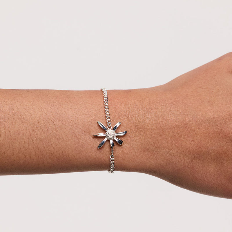 Meadowlark Daisy Charm Bracelet - Sterling Silver-Bracelet-Walker & Hall