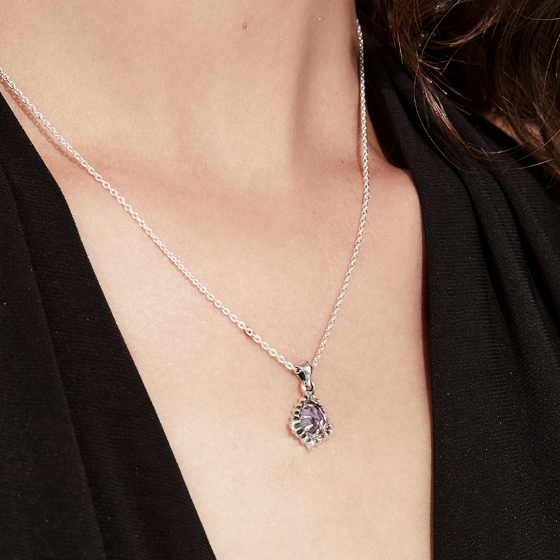 Stolen Girlfriends Club Jagged Teardrop Necklace - Amethyst - Necklace - Walker & Hall