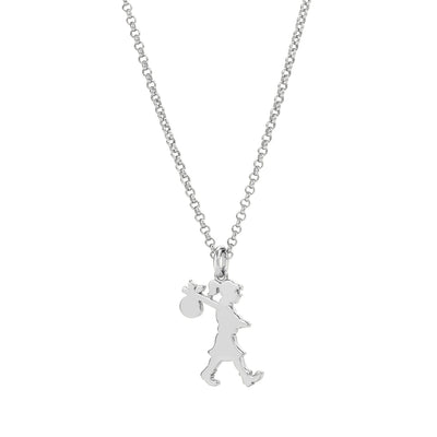 Karen Walker Small Runaway Girl Necklace - Sterling Silver