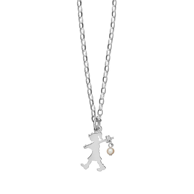 Karen Walker Girl With A Pearl Necklace - Sterling Silver-Necklace-Walker & Hall