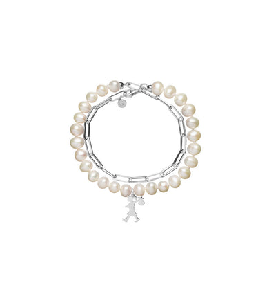 Karen Walker Girl With All The Pearls & Chain Bracelet-Bracelet-Walker & Hall