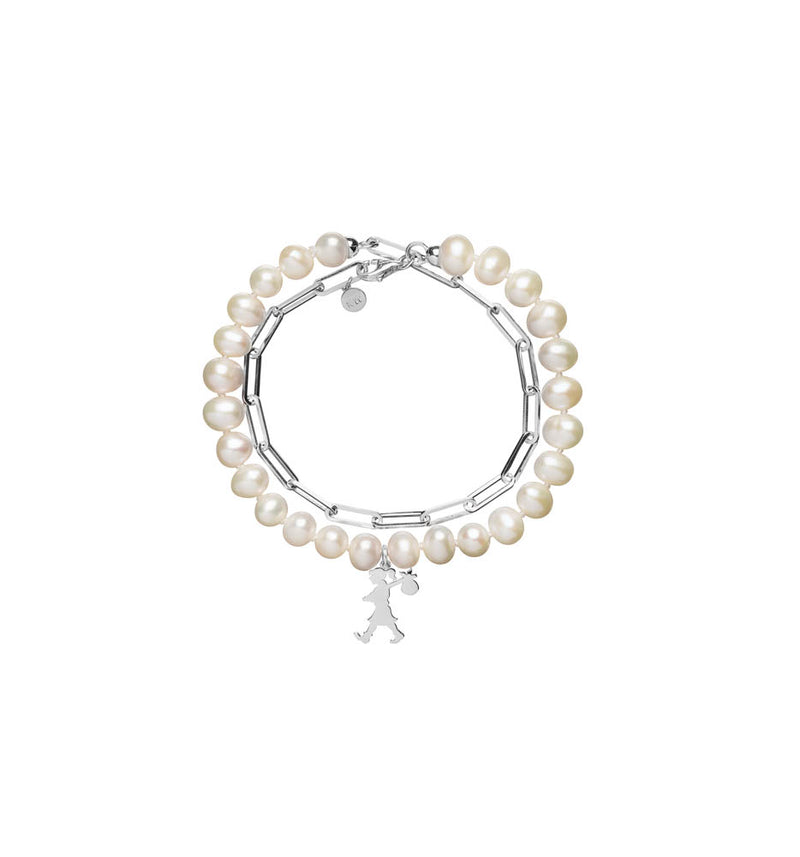 Karen Walker Girl With All The Pearls & Chain Bracelet-Bracelet-Walker & Hall