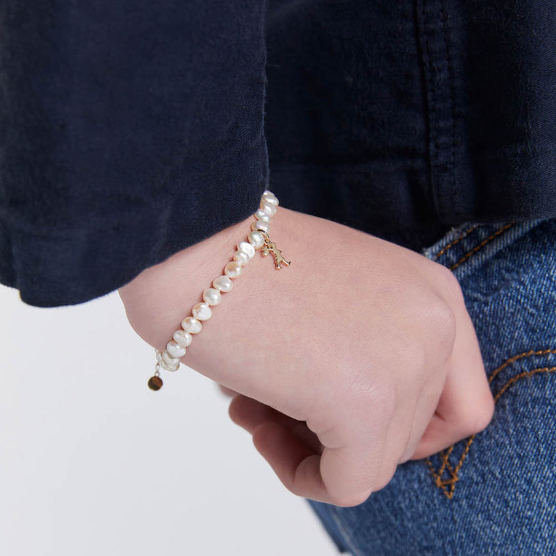 Karen Walker Mini Girl With Pearls Bracelet - 9ct Yellow Gold-Bracelet-Walker & Hall