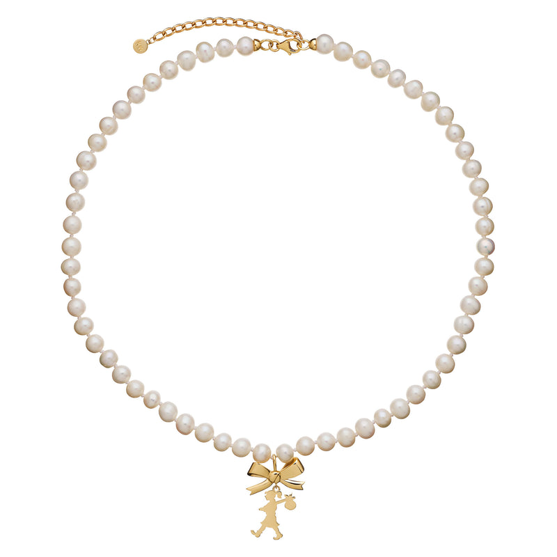 Karen Walker Pearls with Bow & Runaway Girl Necklace - 9ct Yellow Gold-Necklace-Walker & Hall