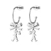 Karen Walker Mini Girl with Bow Hoop Earrings - Sterling Silver-Earrings-Walker & Hall