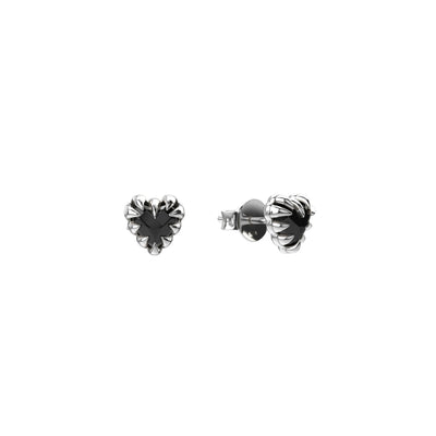 Stolen Girlfriends Club Mini Love Claw Earrings - Silver & Onyx - Earrings - Walker & Hall