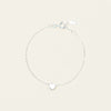 Sterling Silver Noted Heart Bracelet (Charm + Chain) - Bracelet - Walker & Hall