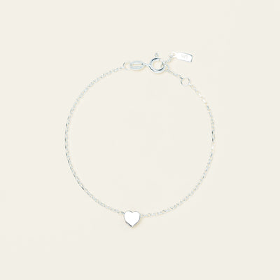 Sterling Silver Noted Heart Bracelet (Charm + Chain) - Bracelet - Walker & Hall
