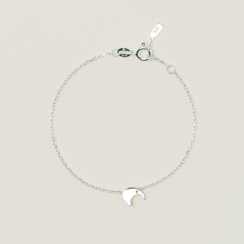 Sterling Silver Noted Kiwi Bracelet (Charm + Chain) - Bracelet - Walker & Hall