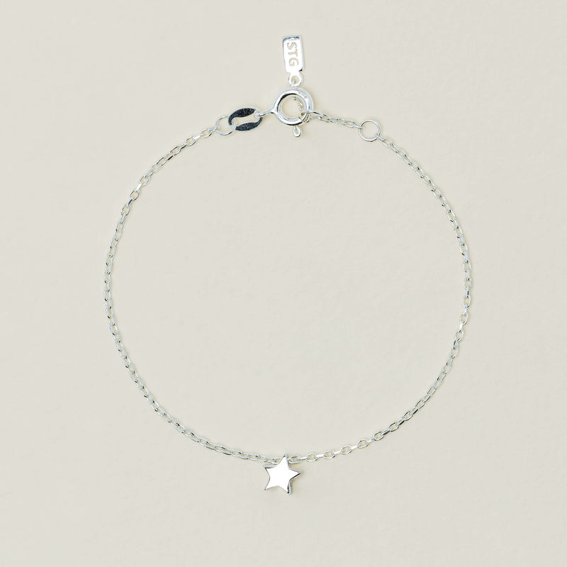 Sterling Silver Noted Star Bracelet (Charm + Chain) - Bracelet - Walker & Hall