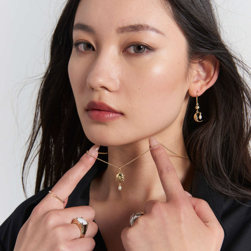 Karen Walker Sun Necklace - Gold Plated-Necklace-Walker & Hall