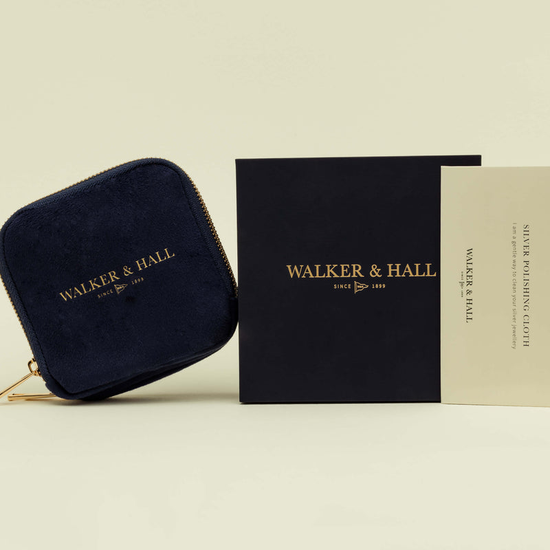 Travel Pouch & Silver Polishing Cloth Gift Set - Jewellery Case - Walker & Hall