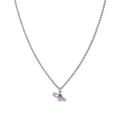 Stolen Girlfriends Club Purity Pin Necklace - Sterling Silver & Pink Amethyst - Necklace - Walker & Hall