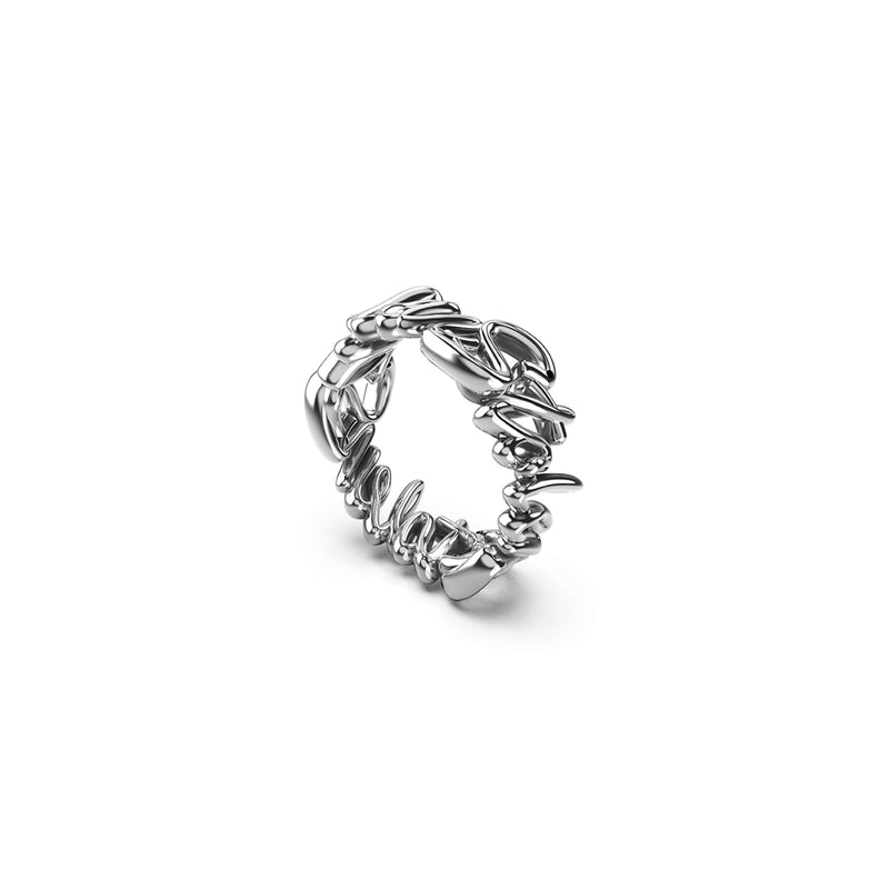 Stolen Girlfriends Club Sentimental Script Ring - Silver - Ring - Walker & Hall