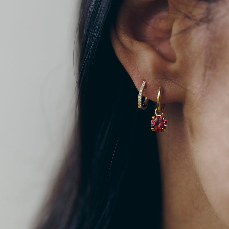 18ct Pink Tourmaline Mini Octavia Cosy Earrings - Earrings - Walker & Hall