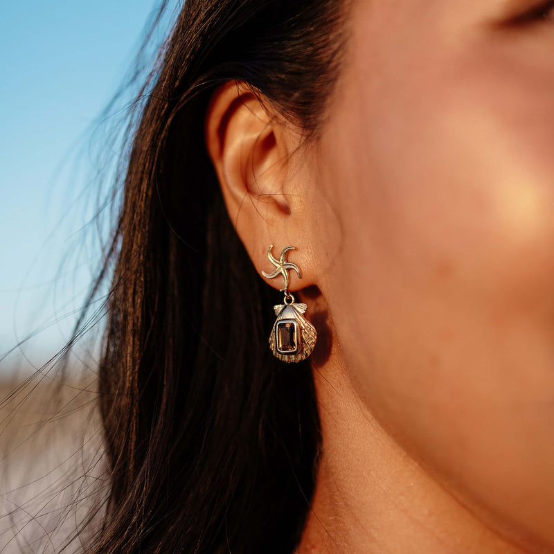 Zoe & Morgan Alara Earrings - Gold Vermeil & Smoky Quartz - Earrings - Walker & Hall