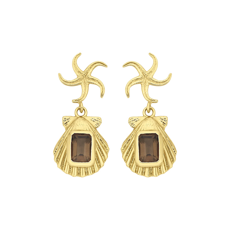 Zoe & Morgan Alara Earrings - Gold Vermeil & Smoky Quartz - Earrings - Walker & Hall