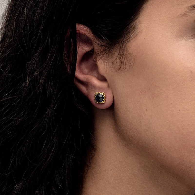 Stolen Girlfriends Club Mini Claw Earrings - Gold Plated & Onyx - Earrings - Walker & Hall