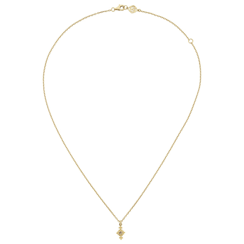 Zoe & Morgan Indie Necklace - Gold Vermeil & Peach Zircon-Necklace-Walker & Hall