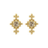 Zoe & Morgan Indie Stud Earrings - Gold Vermeil & Peach Zircon-Earrings-Walker & Hall