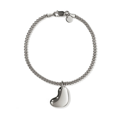Meadowlark Lava Heart Bracelet - Sterling Silver-Bracelet-Walker & Hall