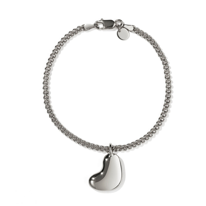 Meadowlark Lava Heart Bracelet - Sterling Silver-Bracelet-Walker & Hall