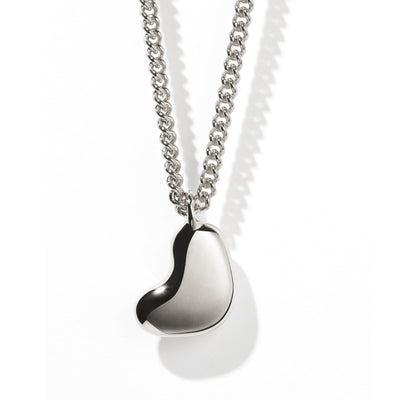 Meadowlark Lava Heart Necklace Small - Sterling Silver-Necklace-Walker & Hall